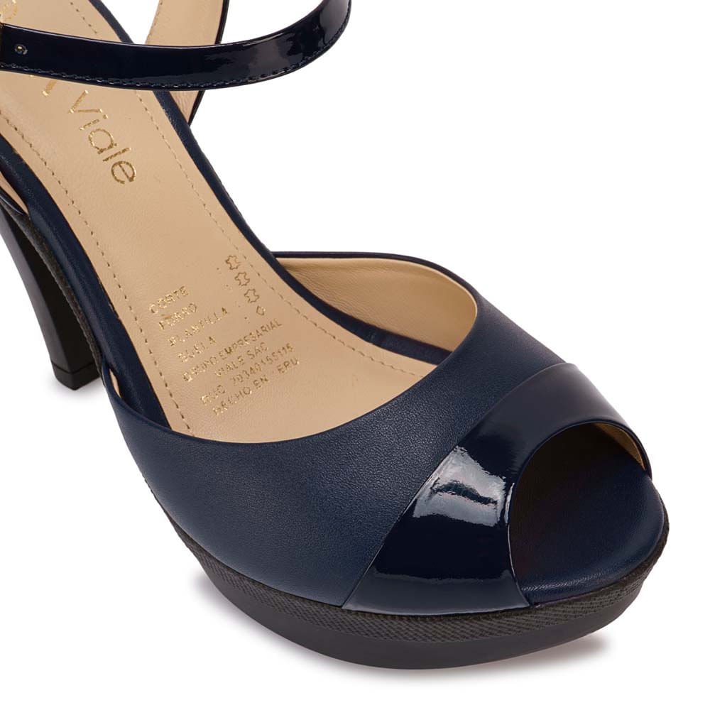Sandalia D'orsay Casual ALE-2521 Azul Viale Cuero - Imagen 10