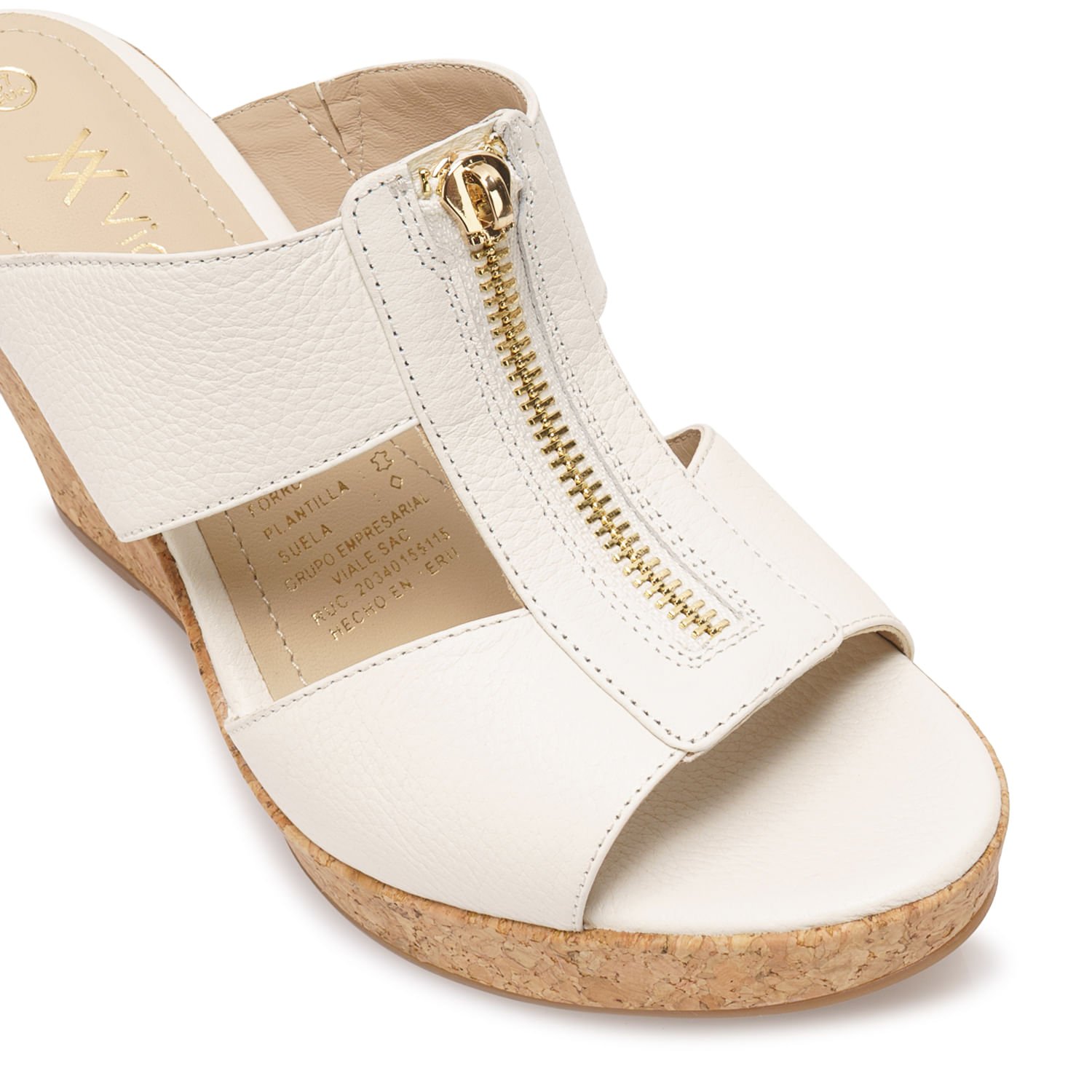 Sandalia Slide Casual ALE-2622 Blanco Sof Viale Cuero - Imagen 15