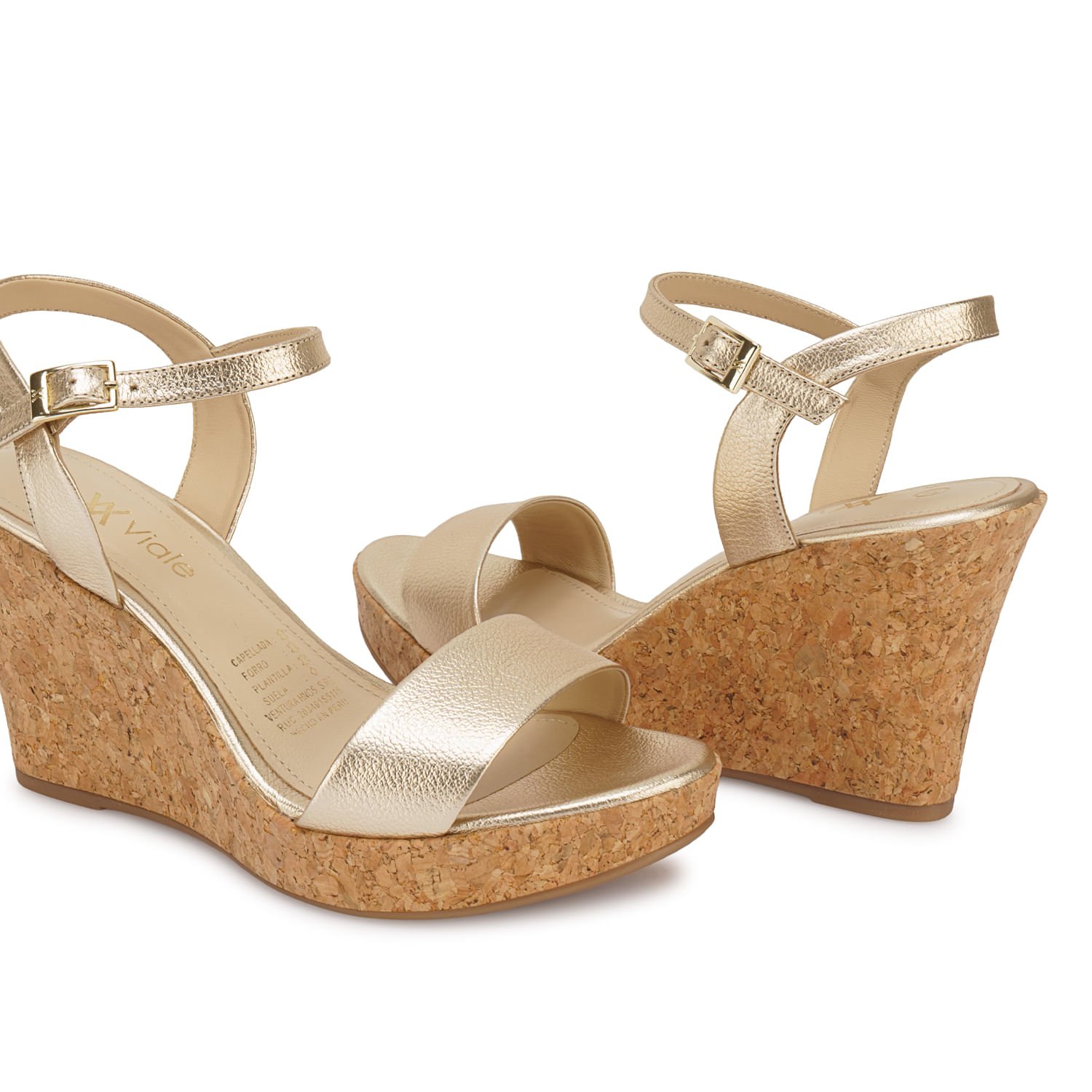Sandalia D'orsay Casual ALE-2623 Champagne Viale Cuero - Imagen 10