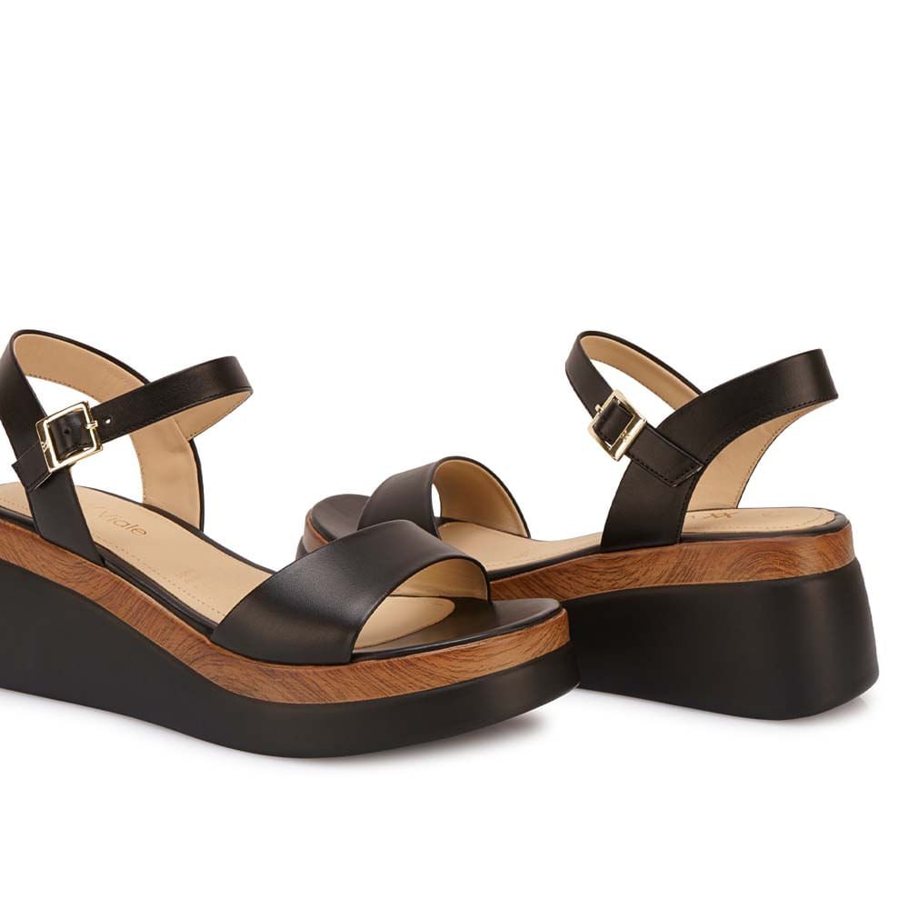 Sandalia D'orsay Casual ALE-2625 Negro Viale Cuero - Imagen 7