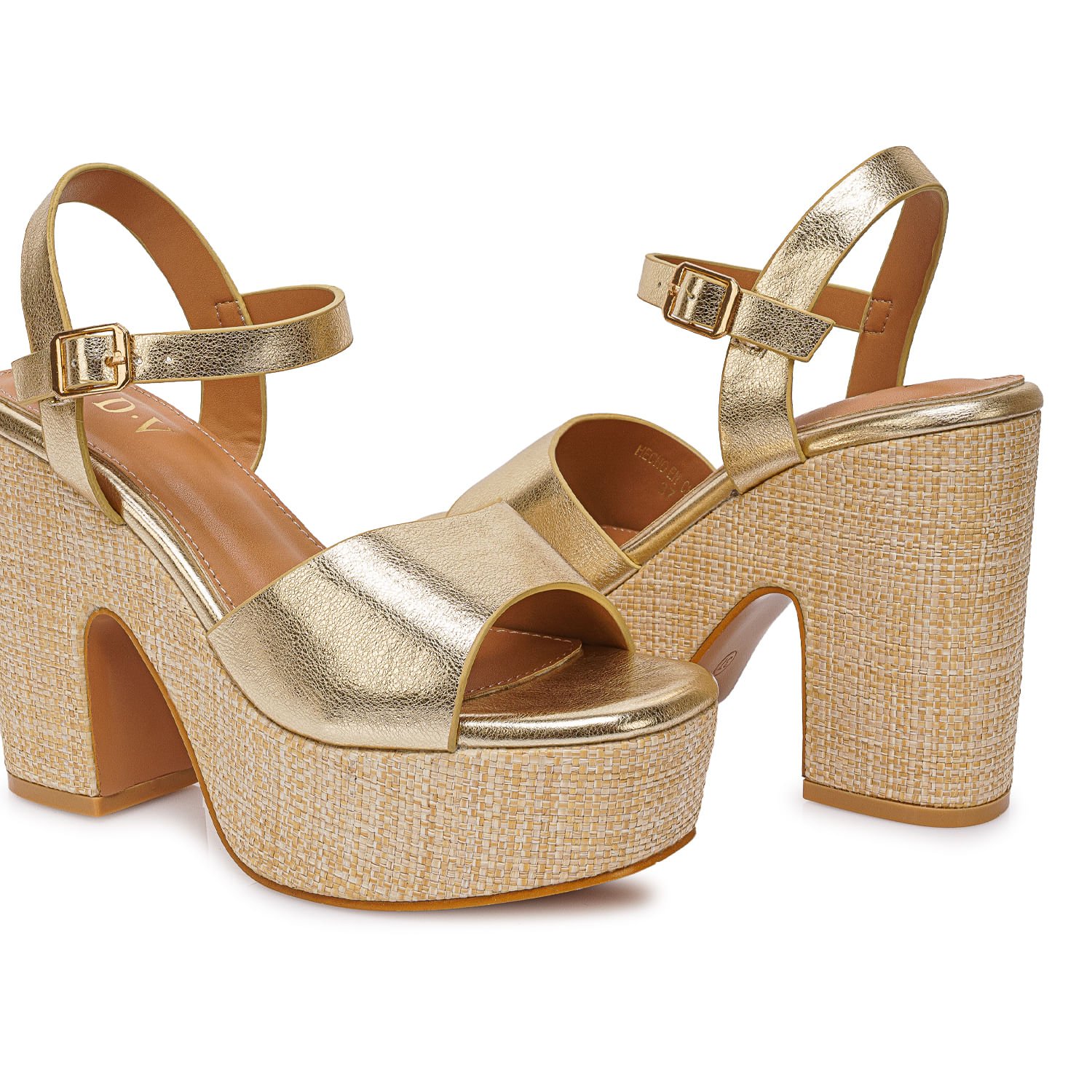 Sandalia D'orsay Casual ANA-2634 Dorado ADV - Imagen 2