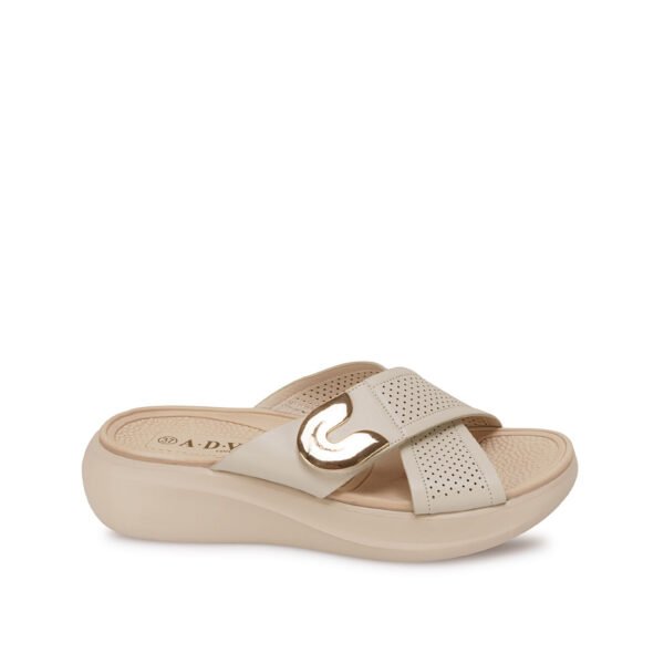Sandalia Slide Casual ANA-2635 Blanco/Off ADV