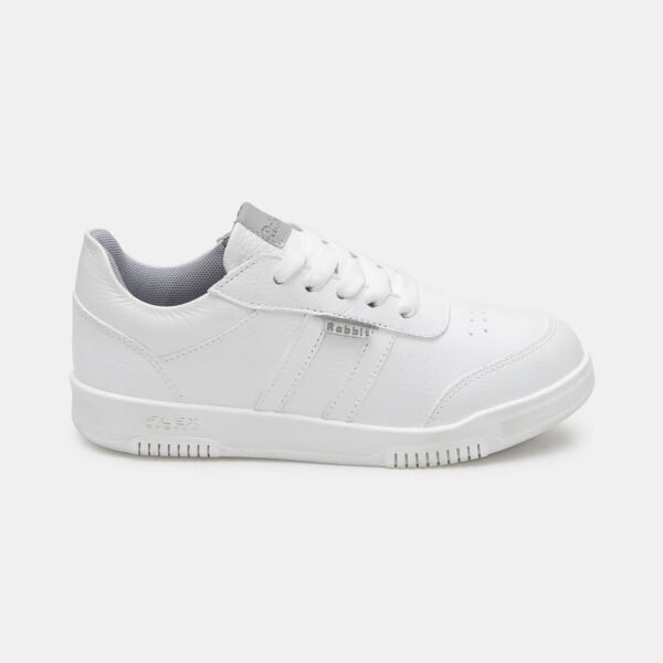 Zapatilla Escolar Casual ANDREI-2602 Blanco Rabbit Cuero