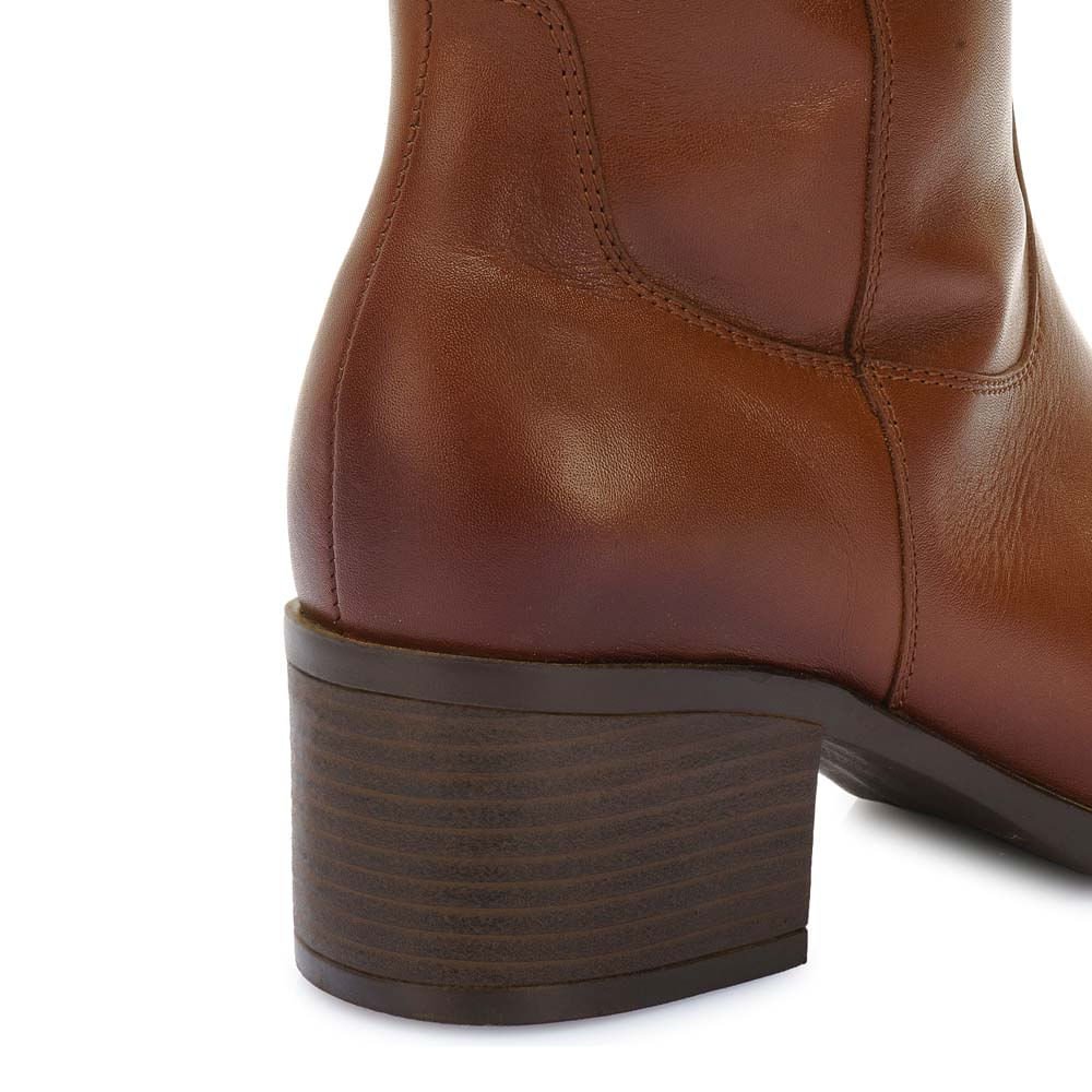 Bota Alta Jodhpur Casual FER-2530 Miel Viale Cuero - Imagen 6