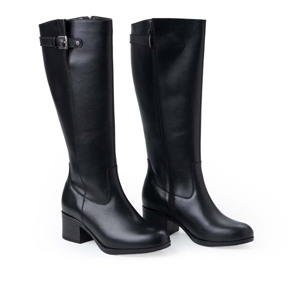 Bota Alta Jodhpur Casual FER-2530 Negro Viale Cuero - Imagen 4