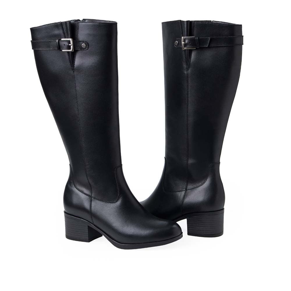 Bota Alta Jodhpur Casual FER-2530 Negro Viale Cuero - Imagen 7