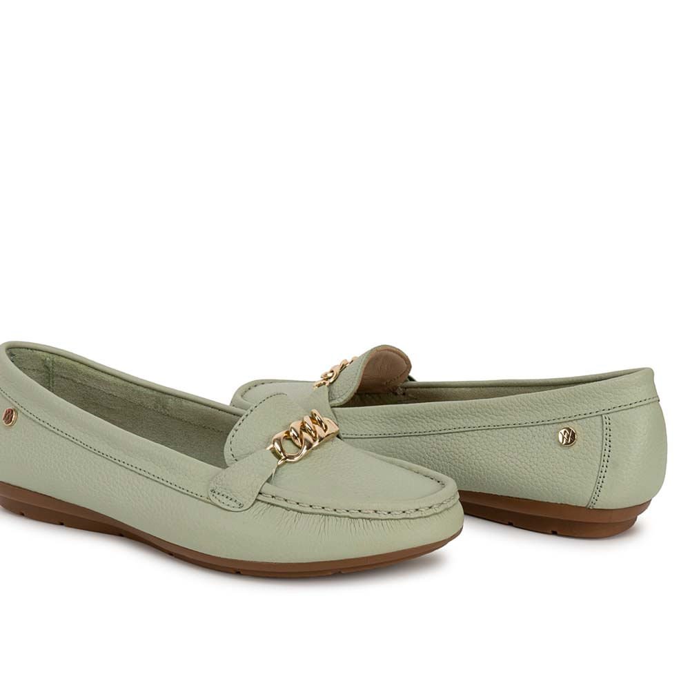 Zapato Mocasín Casual CORE-2504 Verde/Menth Viale Cuero - Imagen 8