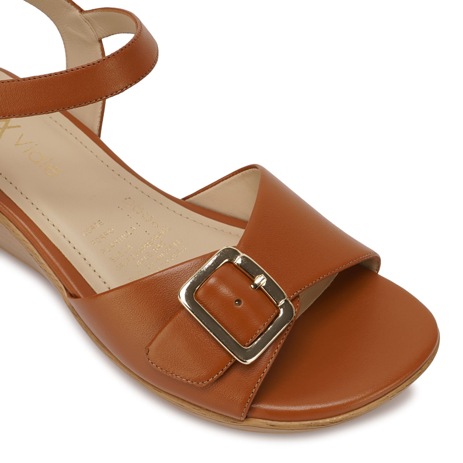 Sandalia D'orsay Casual DAYA-2608 Natural Viale Cuero - Imagen 7