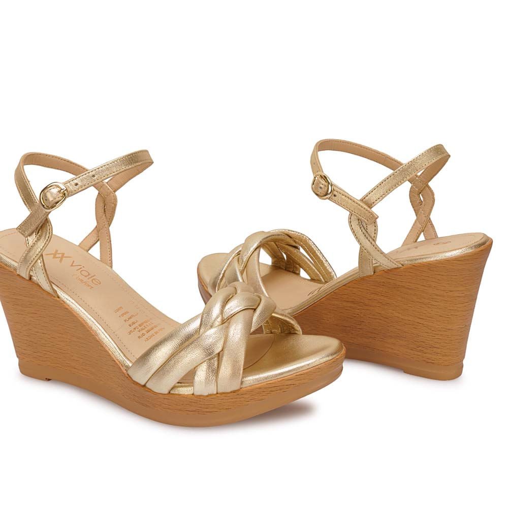 Sandalia D'orsay Casual ECO-2603 Dorado Viale Cuero - Imagen 15