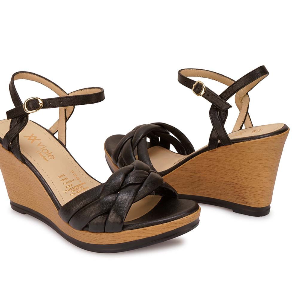 Sandalia D'orsay Casual ECO-2603 Negro Viale Cuero - Imagen 3
