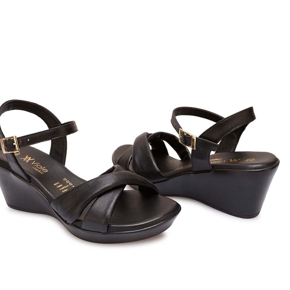 Sandalia D'orsay Casual ECO-2604 Negro Viale Cuero - Imagen 3