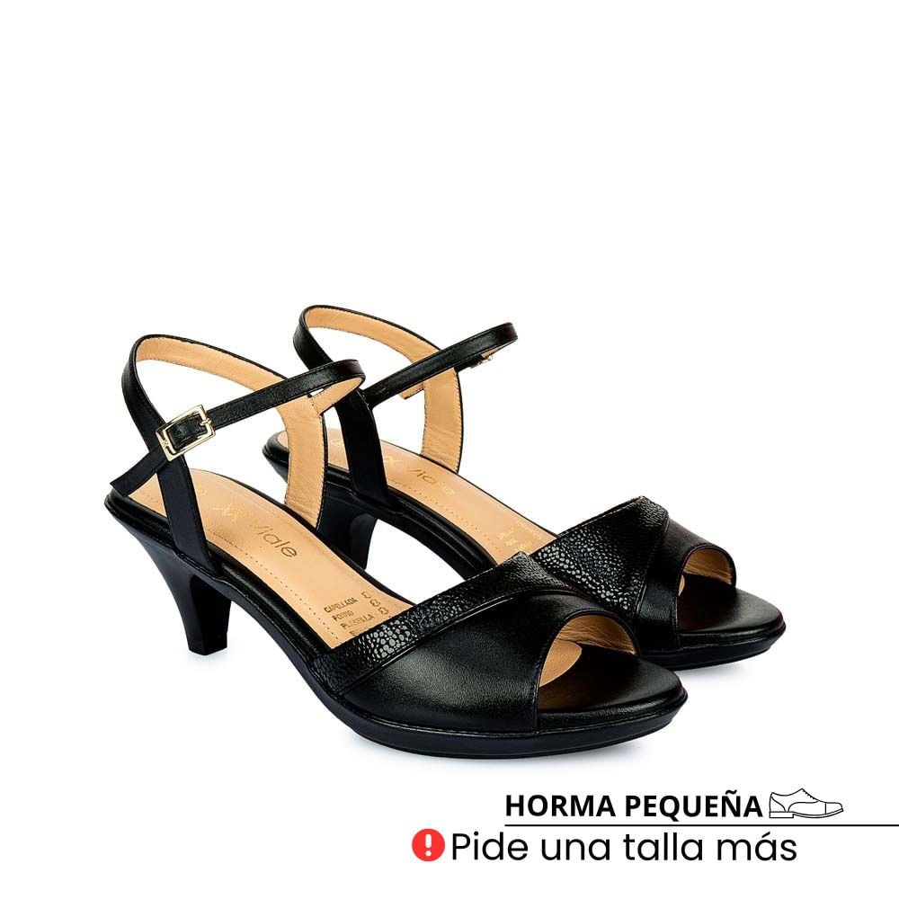 Sandalia D'orsay Casual LINDA-2501 Negro Viale Cuero - Imagen 12