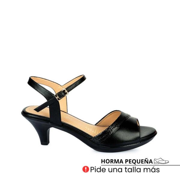 Sandalia D'orsay Casual LINDA-2501 Negro Viale Cuero