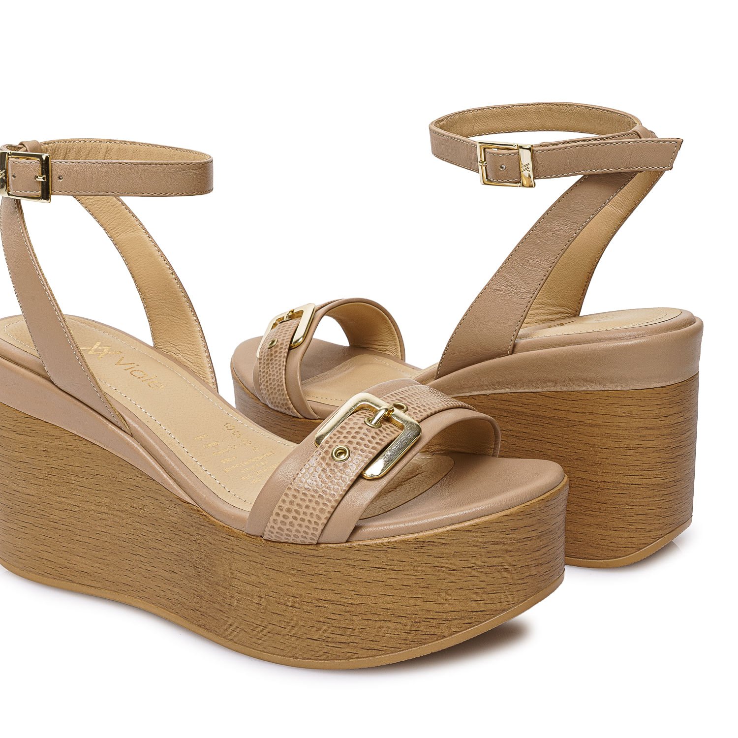 Sandalia D'Orsay Casual LINDA-2605 Beige Viale Cuero - Imagen 10