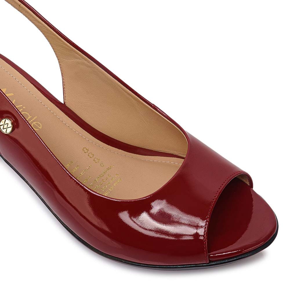 Sandalia Peep Toe Casual LINDA-2610 Cramberry Viale Cuero - Imagen 7