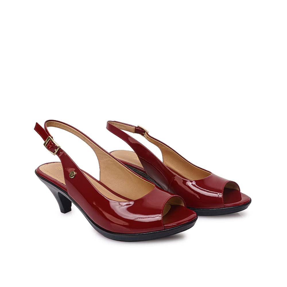 Sandalia Peep Toe Casual LINDA-2610 Cramberry Viale Cuero - Imagen 8