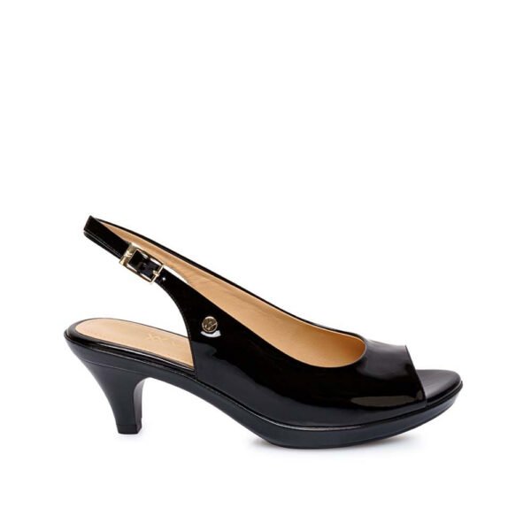 Sandalia Peep Toe Casual LINDA-2610 Negro Viale Cuero