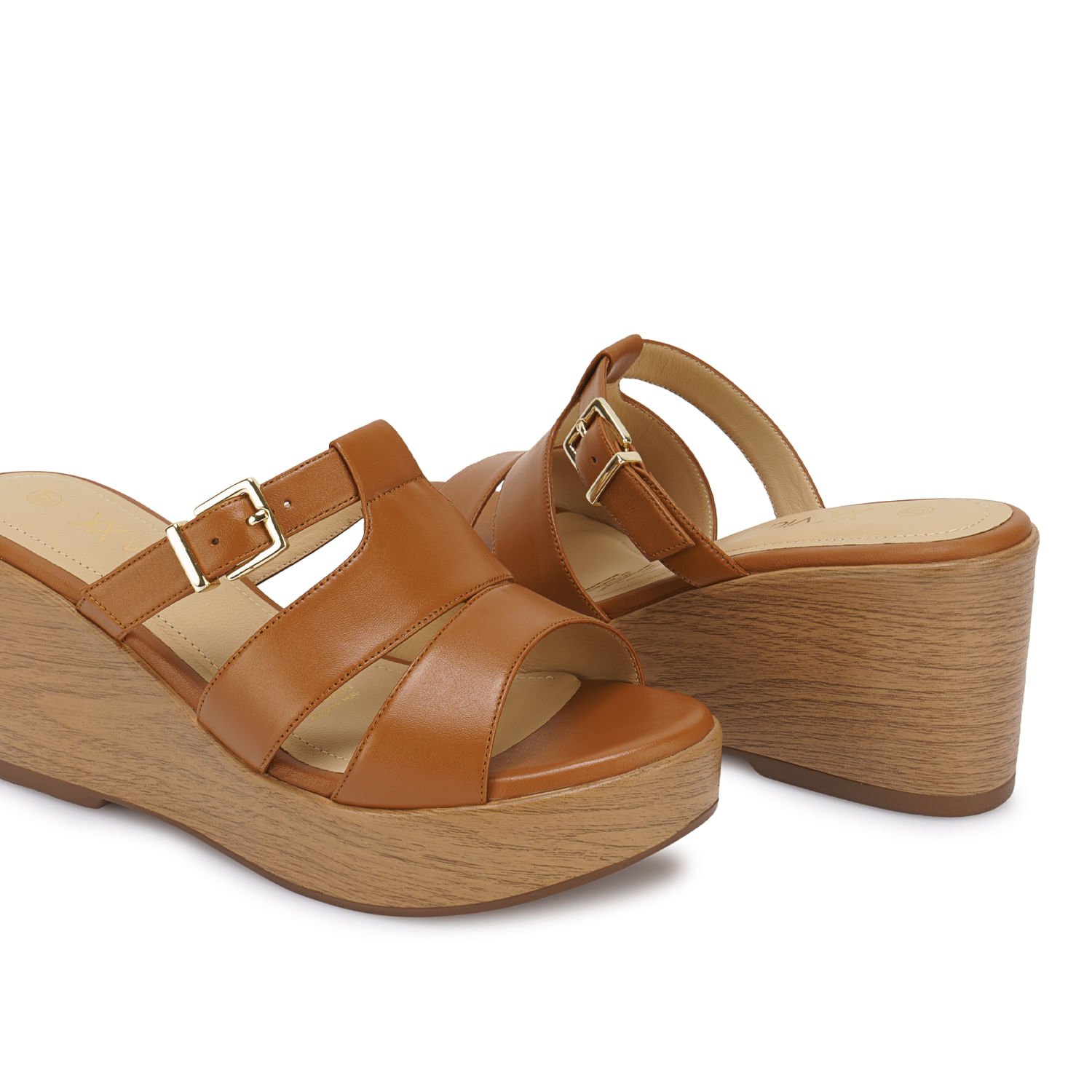 Sandalia Slide Casual LINDA-2613 Cuoio Viale Cuero - Imagen 10