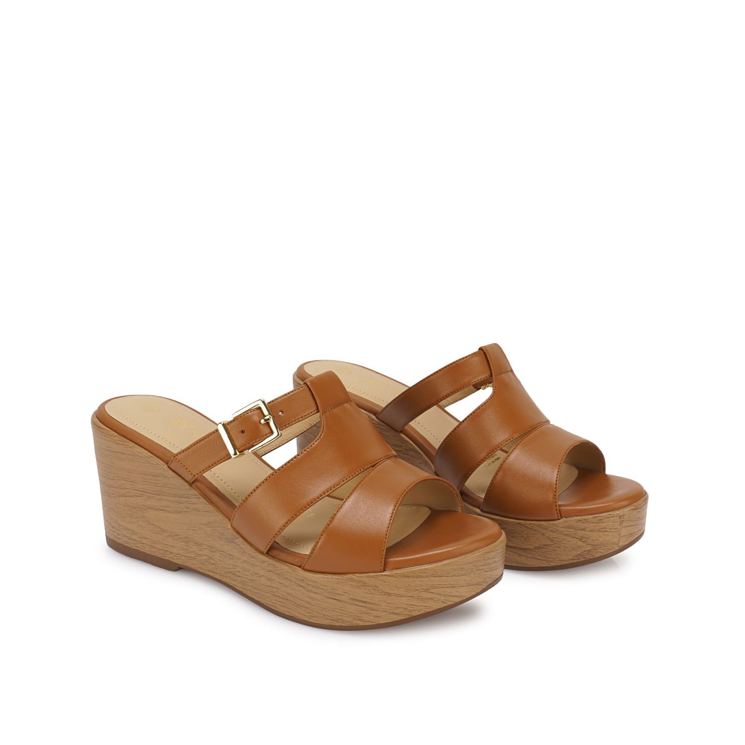 Sandalia Slide Casual LINDA-2613 Cuoio Viale Cuero - Imagen 4