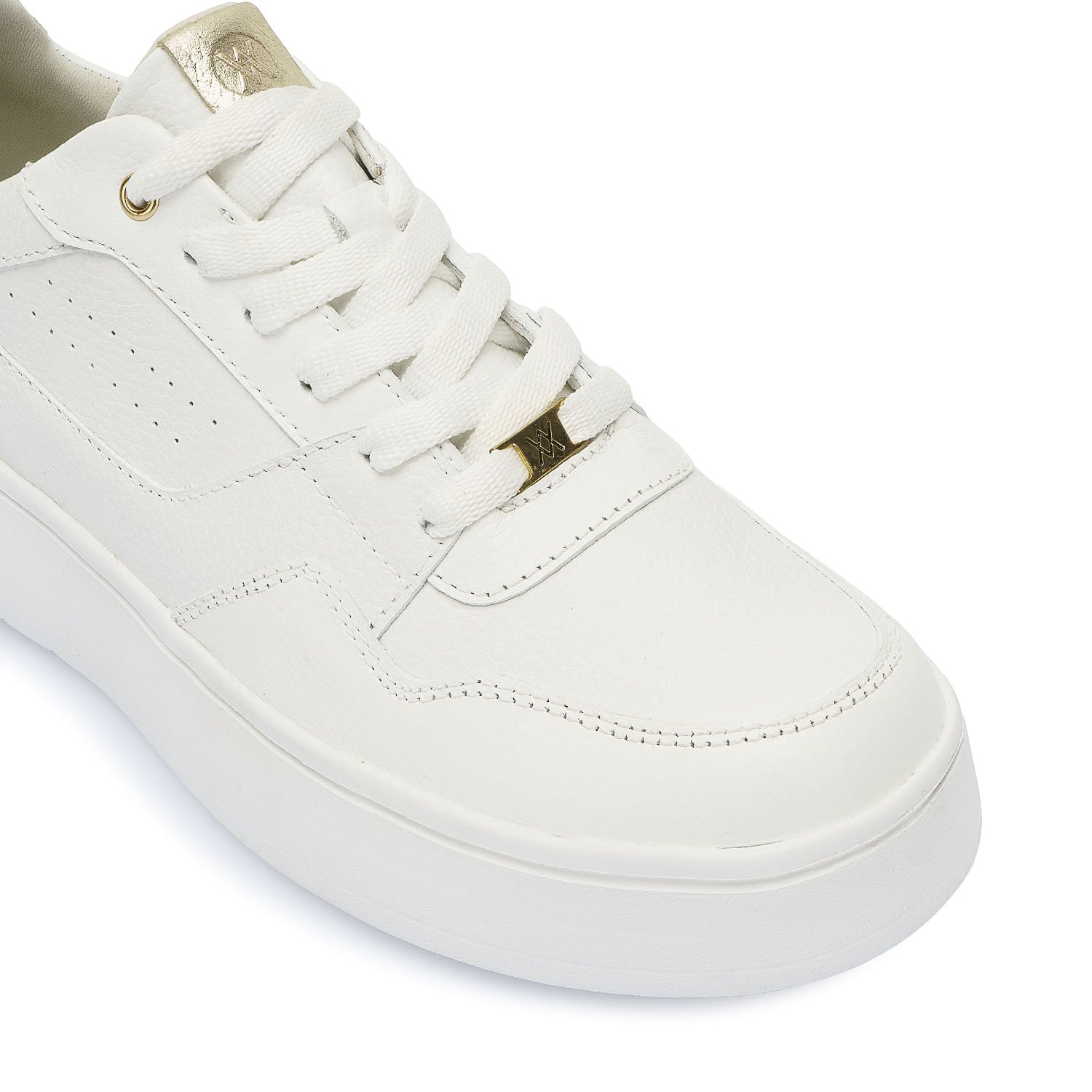Zapatilla Casual REC-2510 Blanco/Dorado Viale Cuero - Imagen 2