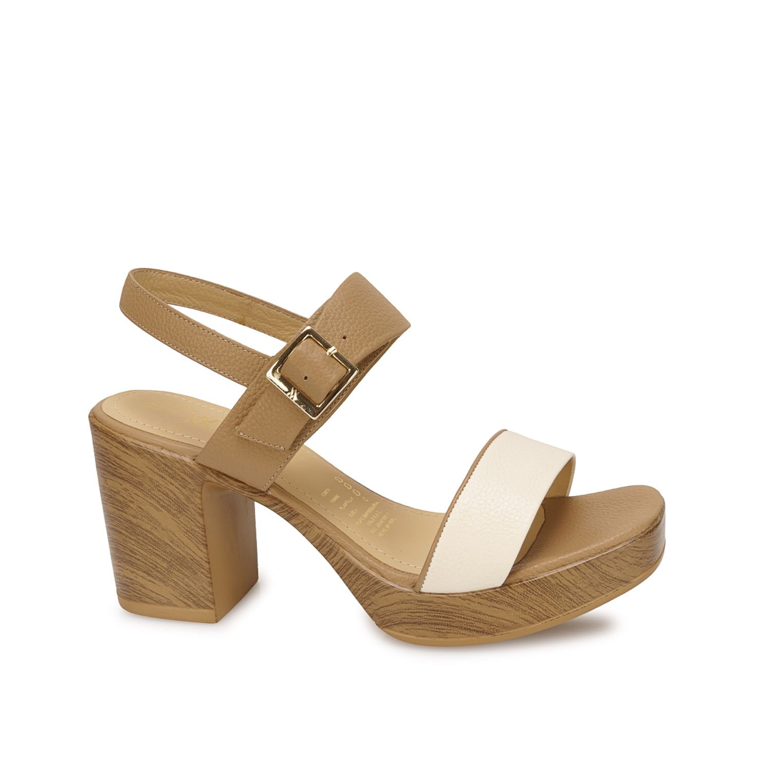 Sandalia D'orsay Casual SOFI-2603 Hueso/Trigo Viale Cuero - Imagen 9