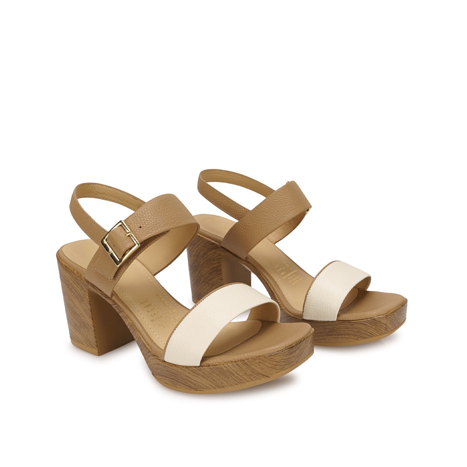Sandalia D'orsay Casual SOFI-2603 Hueso/Trigo Viale Cuero - Imagen 12