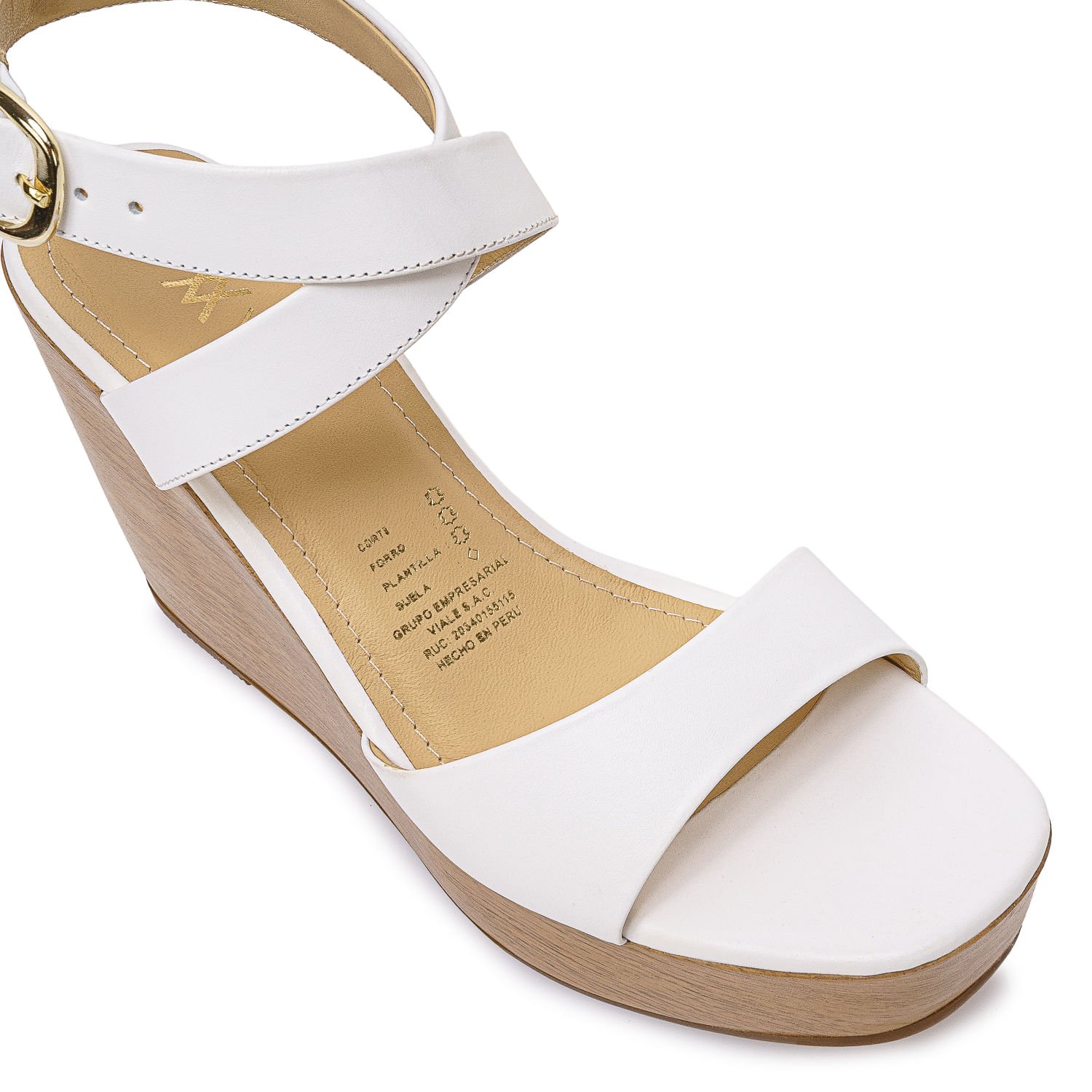 Sandalia D'orsay Casual SOFI-2605 Blanco Viale Cuero - Imagen 2