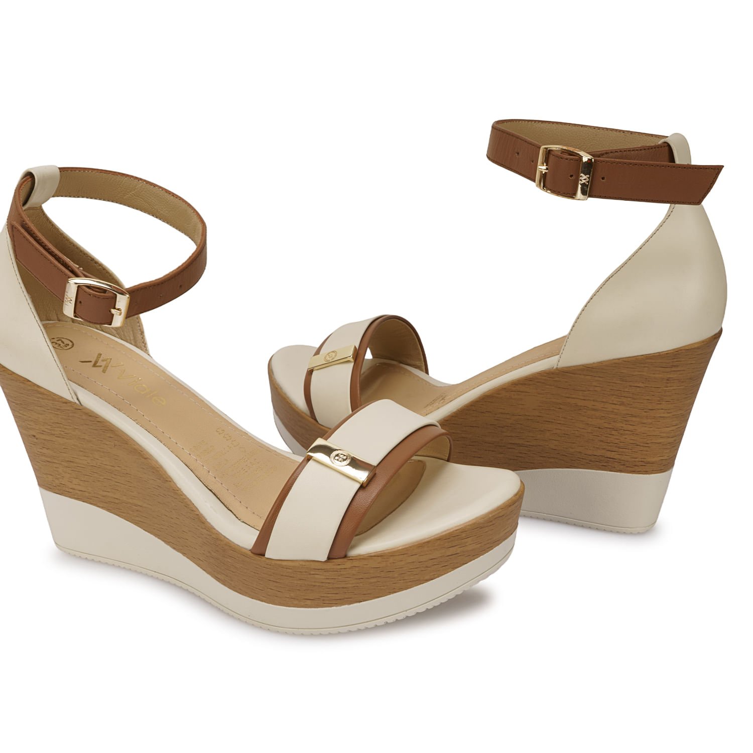 Sandalia D'orsay Casual SOFI-2609 Hueso Viale Cuero - Imagen 2