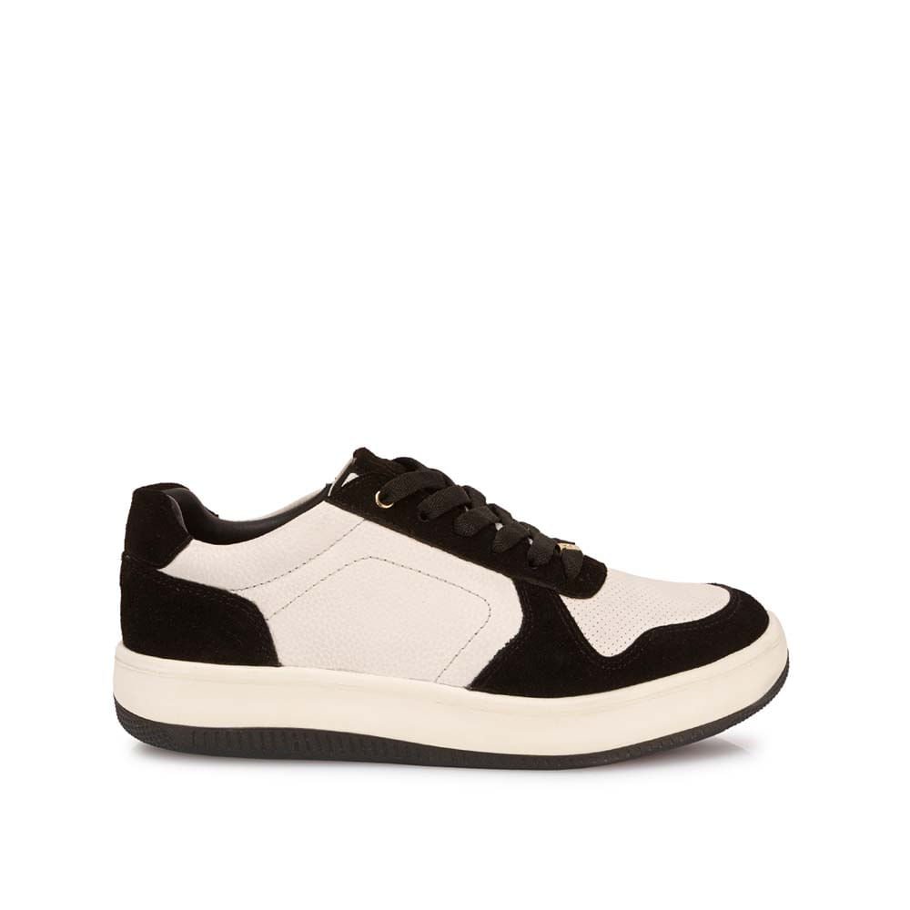 Zapatilla Casual TERI-2650 Blan/Neg Viale Cuero - Imagen 9
