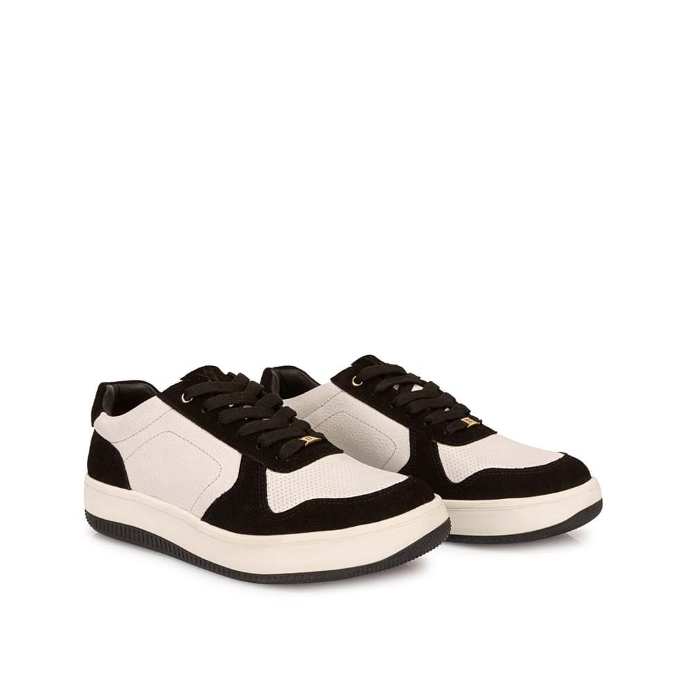 Zapatilla Casual TERI-2650 Blan/Neg Viale Cuero - Imagen 12