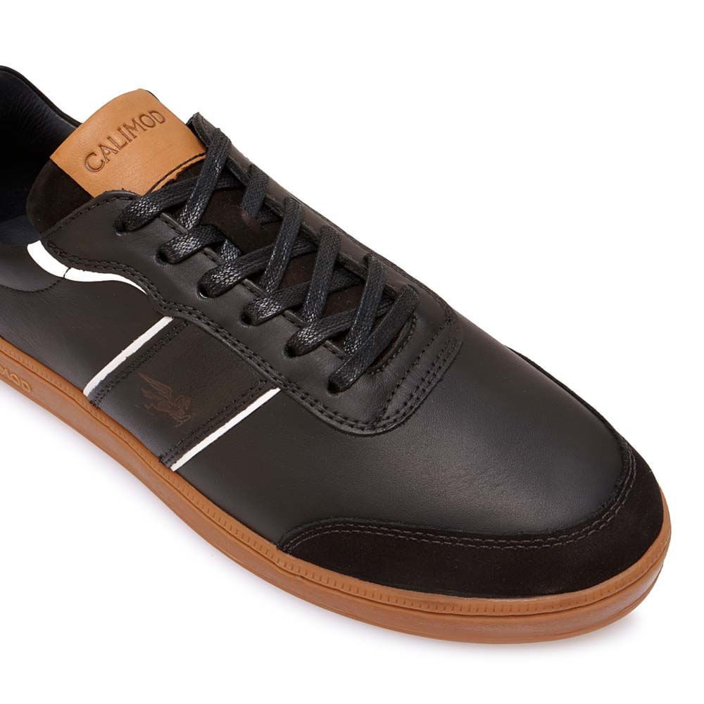 Zapatilla Casual UIS-002 Negro Calimod Cuero - Imagen 2