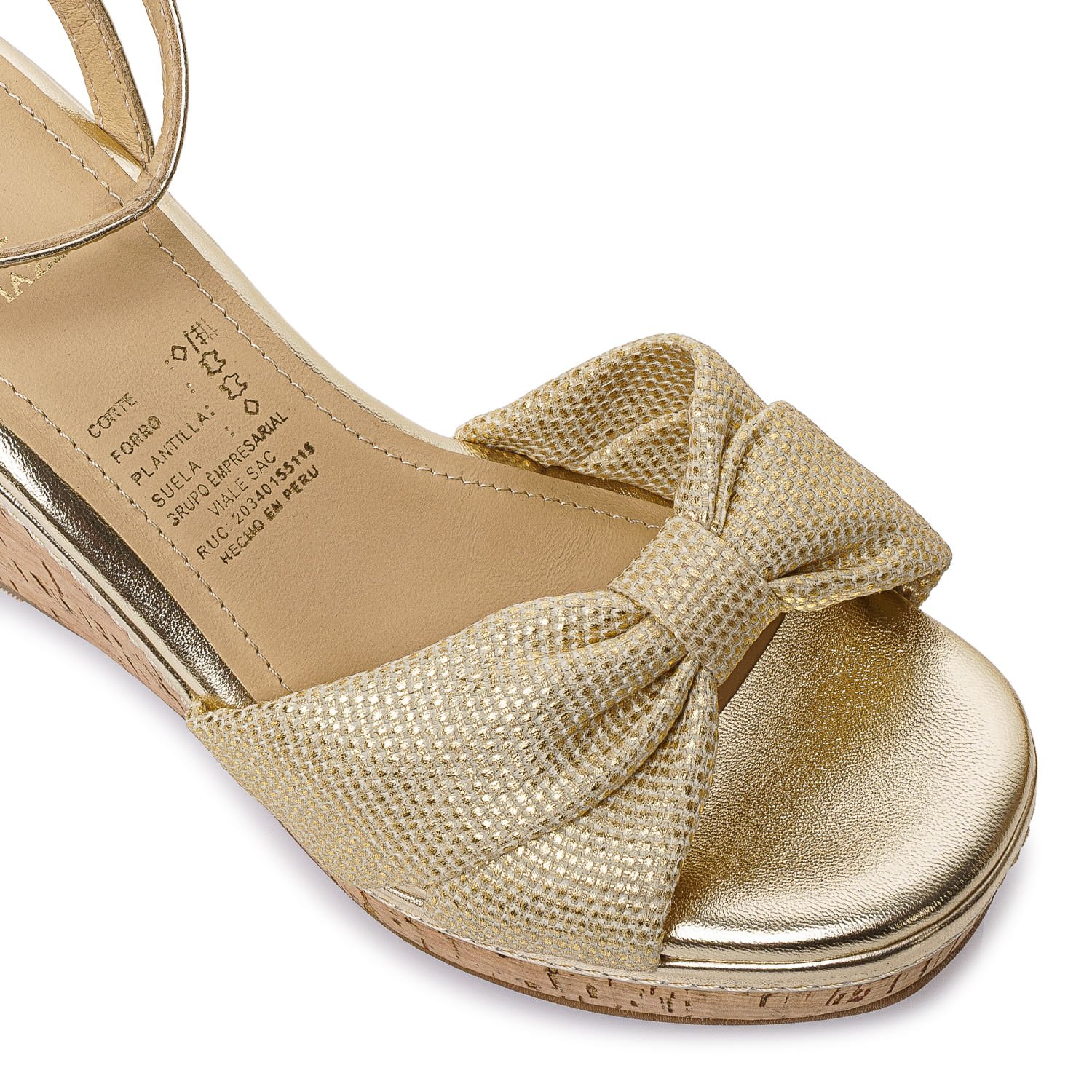 Sandalia D'orsay Casual WAL-2625 Dorado Piazza - Imagen 3