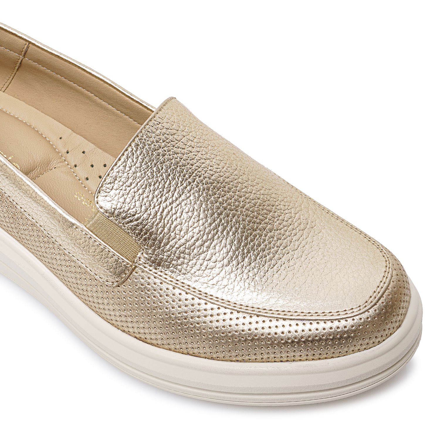Zapato Slip On Casual WIL-2627 Dorado Viale Cuero - Imagen 3
