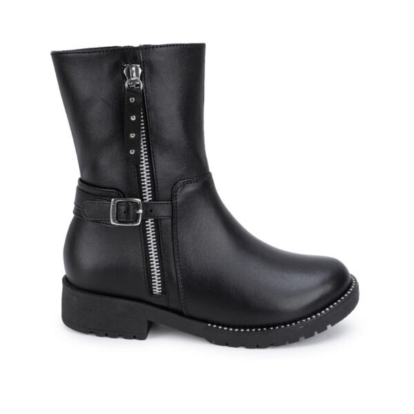 Bota Media Casual YADIRA-2618 Negro Rabbit Cuero