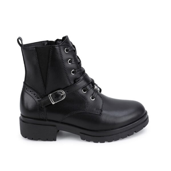 Botin Derby Casual YADIRA-2620 Negro Rabbit Cuero