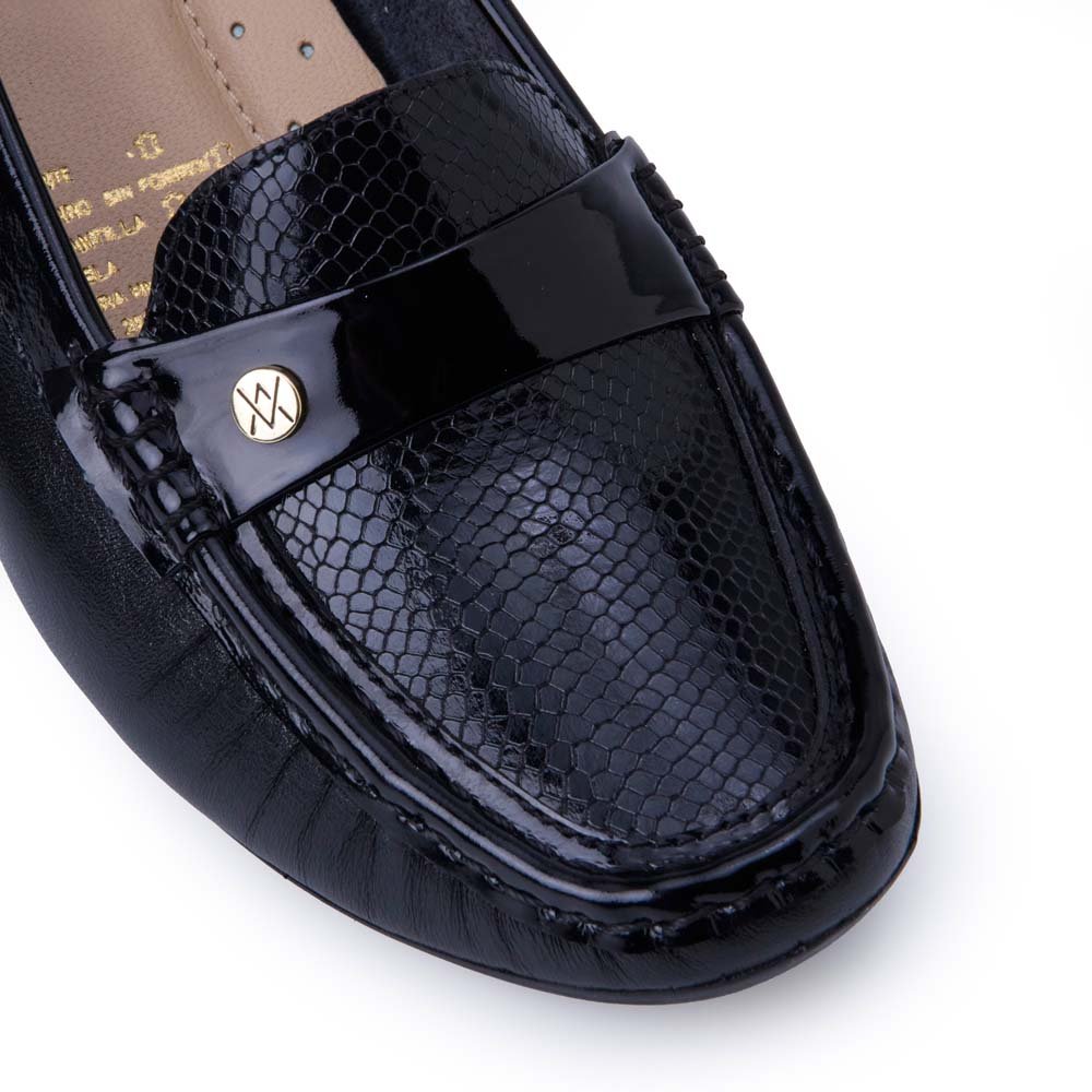 Zapato Mocasín Vestir DENI-2514 Negro Viale Cuero - Imagen 2